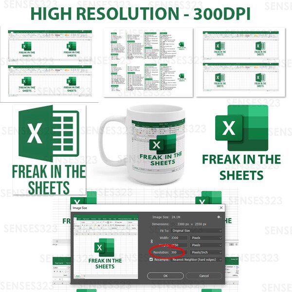 Mug template freak in the sheets design | Excel spreadsheet png | Funny freak in the sheets digital file download