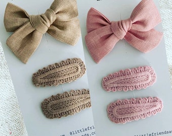 Linen Bow and Clip set