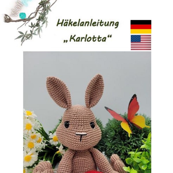 Häkelanleitung Kaninchen "Karlotta" DE/ENG