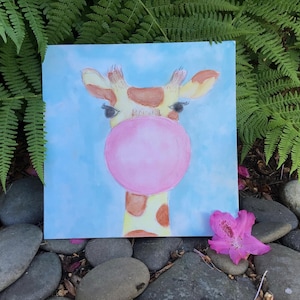 Animal blowing bubble gum