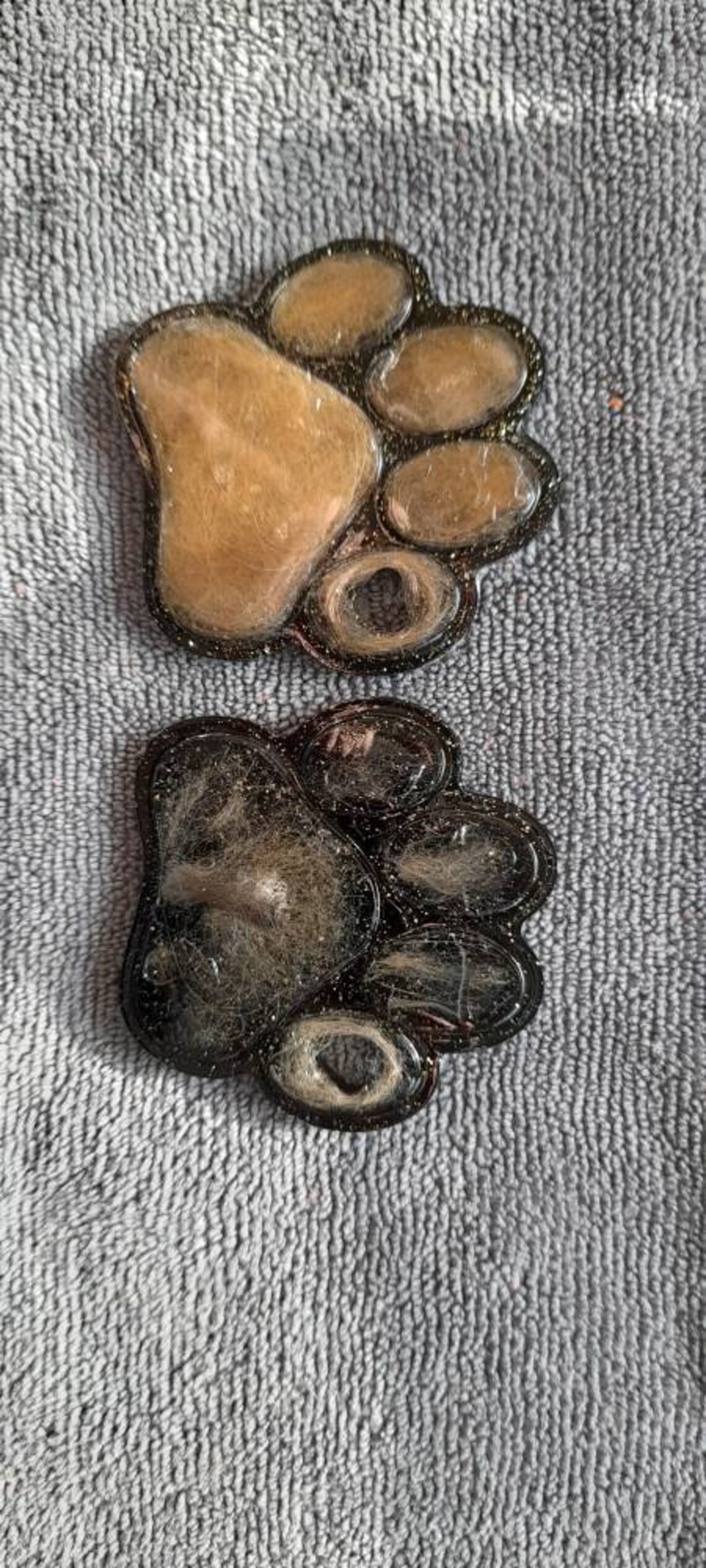 Pet ashes fur dog memorial cremation ashes resin paw print Etsy