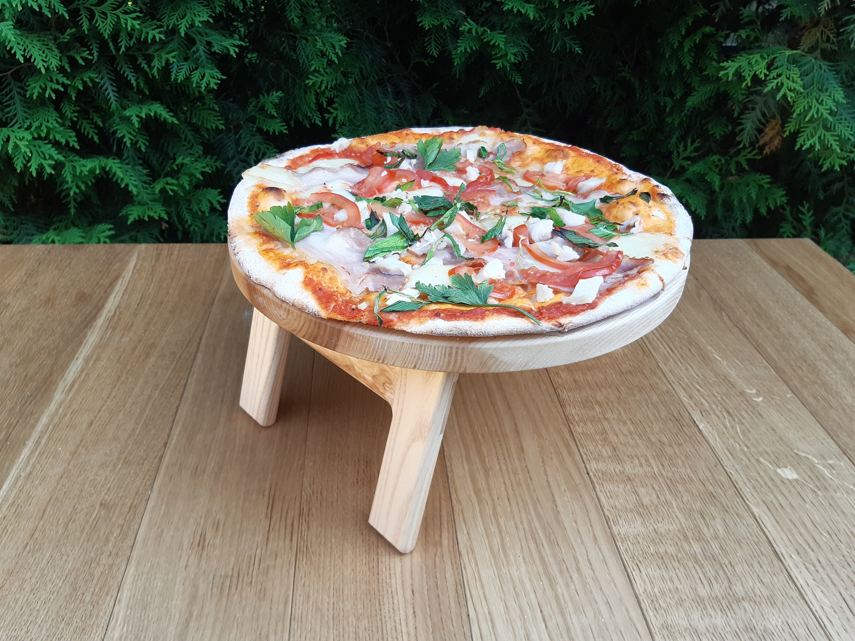Personalized wooden pizza table Outdoor patio table Pizza Etsy