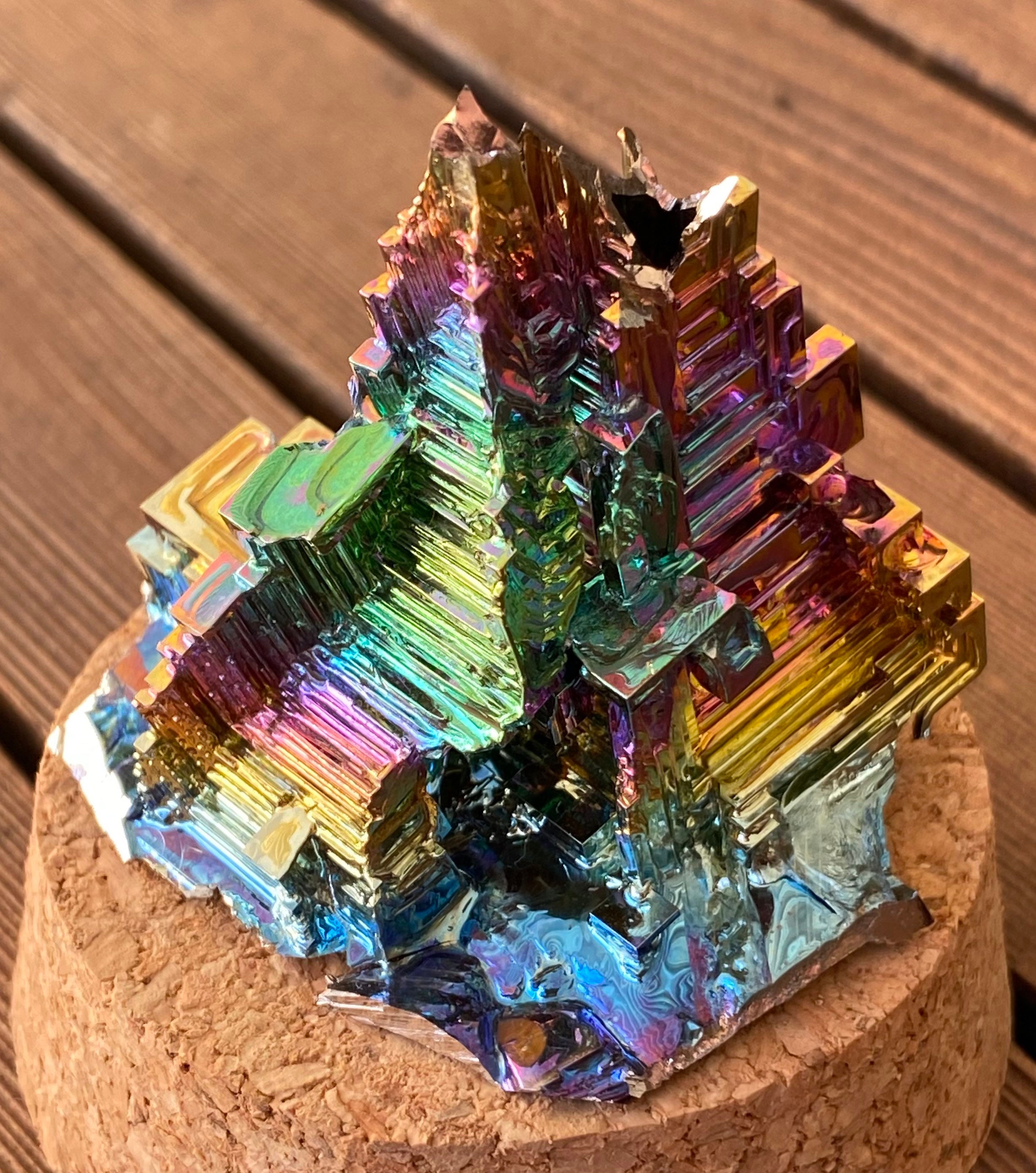 Bismuth crystal rainbow tower #7