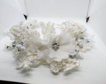 Special Desing Flower Bridal Hair comb,Bride and Bridesmaid Headpieces, bridal crown Hair Accessories for Bride,Ivory-Wedding crown