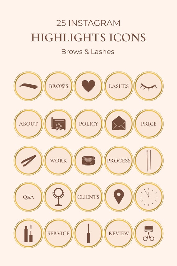 Brow Artist Nude Icons Instagram Brow Artist Profile Covers | Etsy