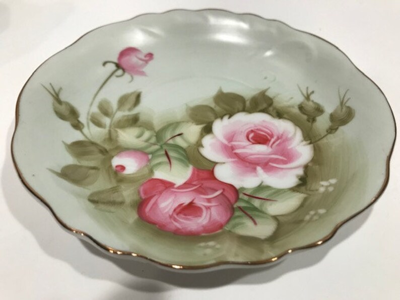 Vintage Lefton China Hand Painted Heritage Roses Motif Teacup Etsy