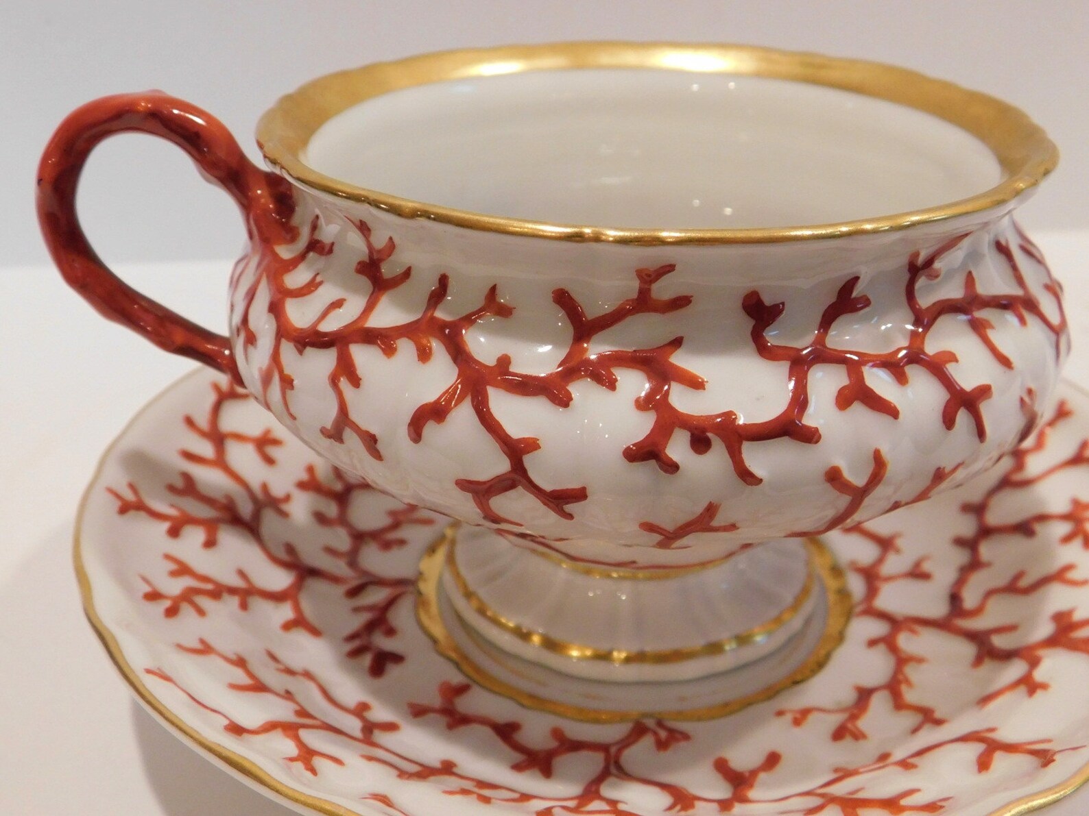 Antique KPM German Porcelain Coral Pattern Gold Gilt Hand Etsy New