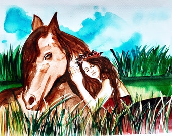 Lady and horse