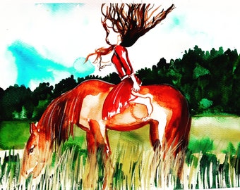 Lady and horse