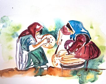 Las mujeres kurdas hacían pan