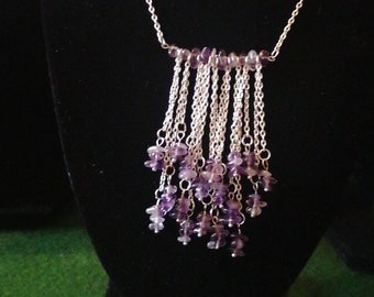 Amathyst fringe necklace with full random drops