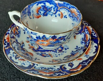 Late Victorian William Hudson /& Son Imari bone china trio