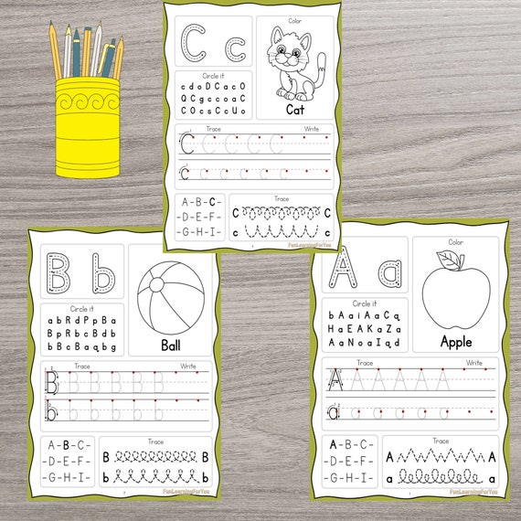 Upper & Lowercase Alphabet Printable Worksheets for Preschool | Etsy