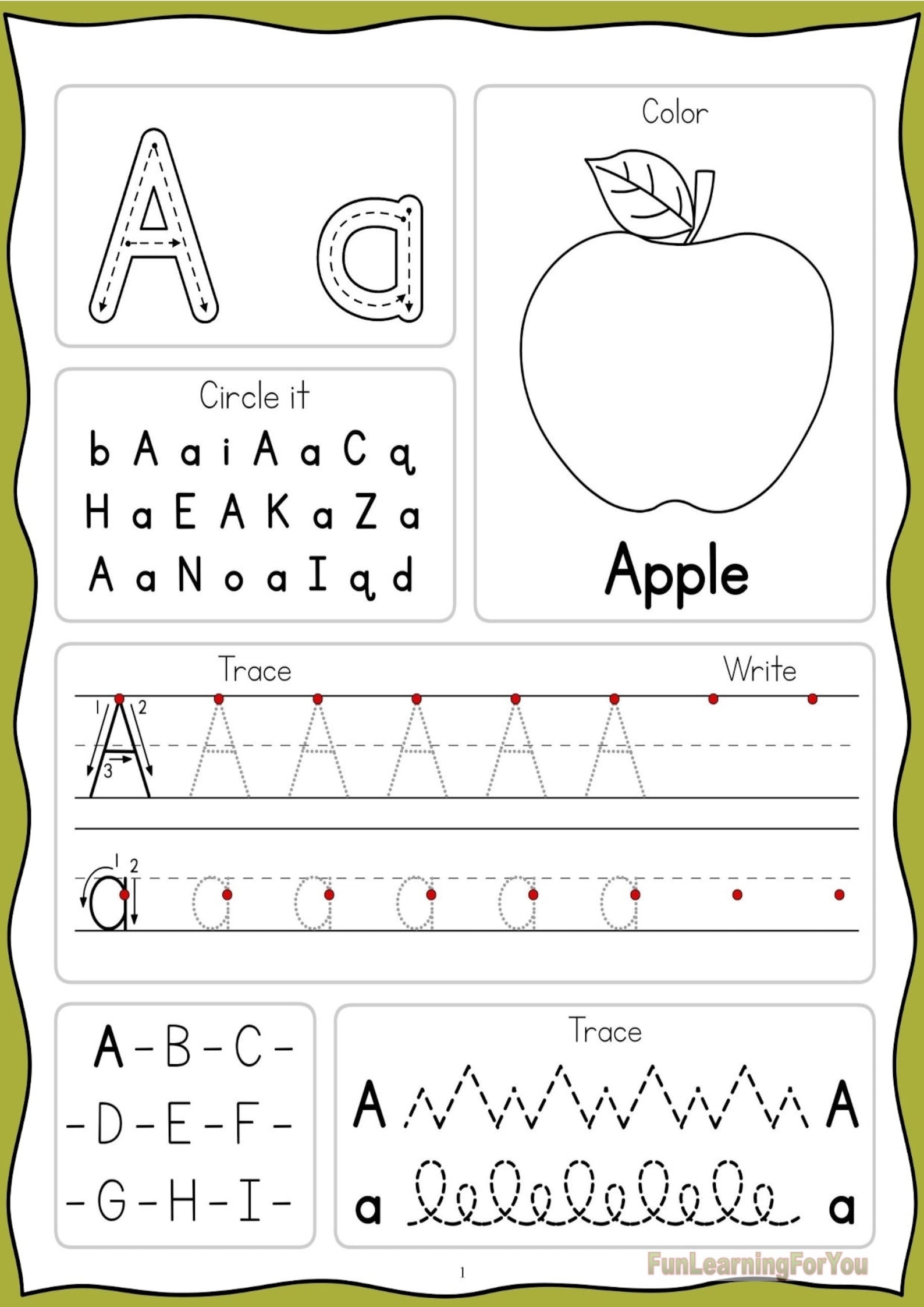 Upper & Lowercase Alphabet Printable Worksheets for Preschool Etsy