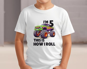 Monster Truck Birthday Shirt, Custom Kids Shirt, Toddler Shirt, Tractor Lover Tee, Birthday Personalization Shirt, Offroad Kids Shirt