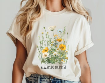 Wildflowers Shirt, Cottagecore Shirt, Boho Wild Flowers Tee, Mothers Day Gift, Nature Lover Shirt, Botanical Shirt, Spring Tee, Womens Tees