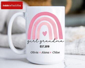Grandma Mama Mug, Girl Granny Gift, Custom Gift for Grandma, Gift for Nana, Girl Granny Coffee Mug, Mother's Day Gift, Grandparents Gift