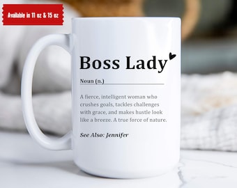Boss Lady Coffee Mug, Custom Boss Gift, Boss Day Gift For Women, Gifts For Boss Female, Boss Gift For Women, Boss Lady Mug, Gifts for Her