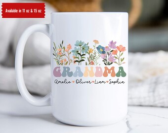 Personalized Mother's Day Gift, Custom Gift for Grandma, Gift From Grandchildren, Gifts For Her, Mothers Day Gift, Granny Gigi Nonna Mug