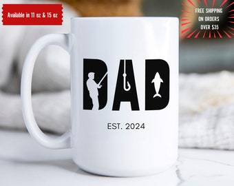 Dad Fishing Mug, New Dad Gift, Father's Day Gift, Personalized Gift for Dad, Fisherman Dad, Dad Fishing Hobby, Fishing Gift for Men