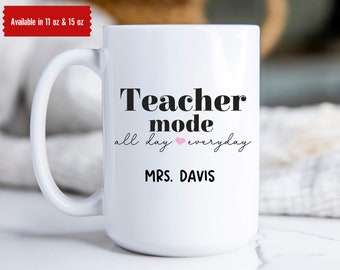 Personalized Teacher Appreciation Gift, Teacher's Day, Best Teacher Birthday Present, Cool Christmas Custom Gift, Unique Thank You CoffeeMug