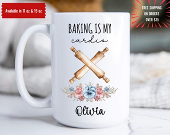 Personalized Baking Mug, Baker Gift, Custom Present, Coffee Mug for Her, Funny Birthday Idea, Pastry Lover, Baking Mom Gift, Unique Chef Cup
