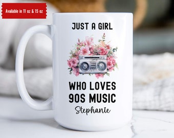 Personalized Gift For A Music Lover, Best of 90s Music Jems, Retro Vibes, Best Gift for BFF, Custom Coffee Mug, Personal Gifts, Music Gift