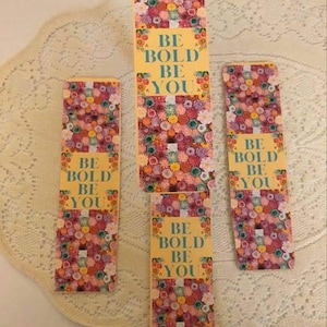 Be Bold Be You floral bookmark] cardstock paper] quote bookmark|page saver|positive message