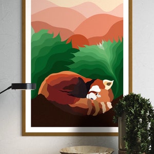 Red panda sleeping