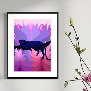 Panther with flowers