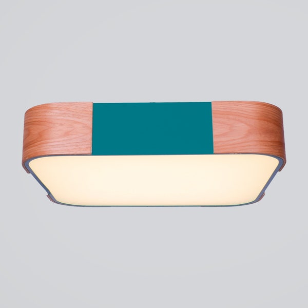 YUDA | Wood Lights, Wood Modern Surface Lighting, Wood Square Linear Lighting, Art Modern Kit,Oak Lamp