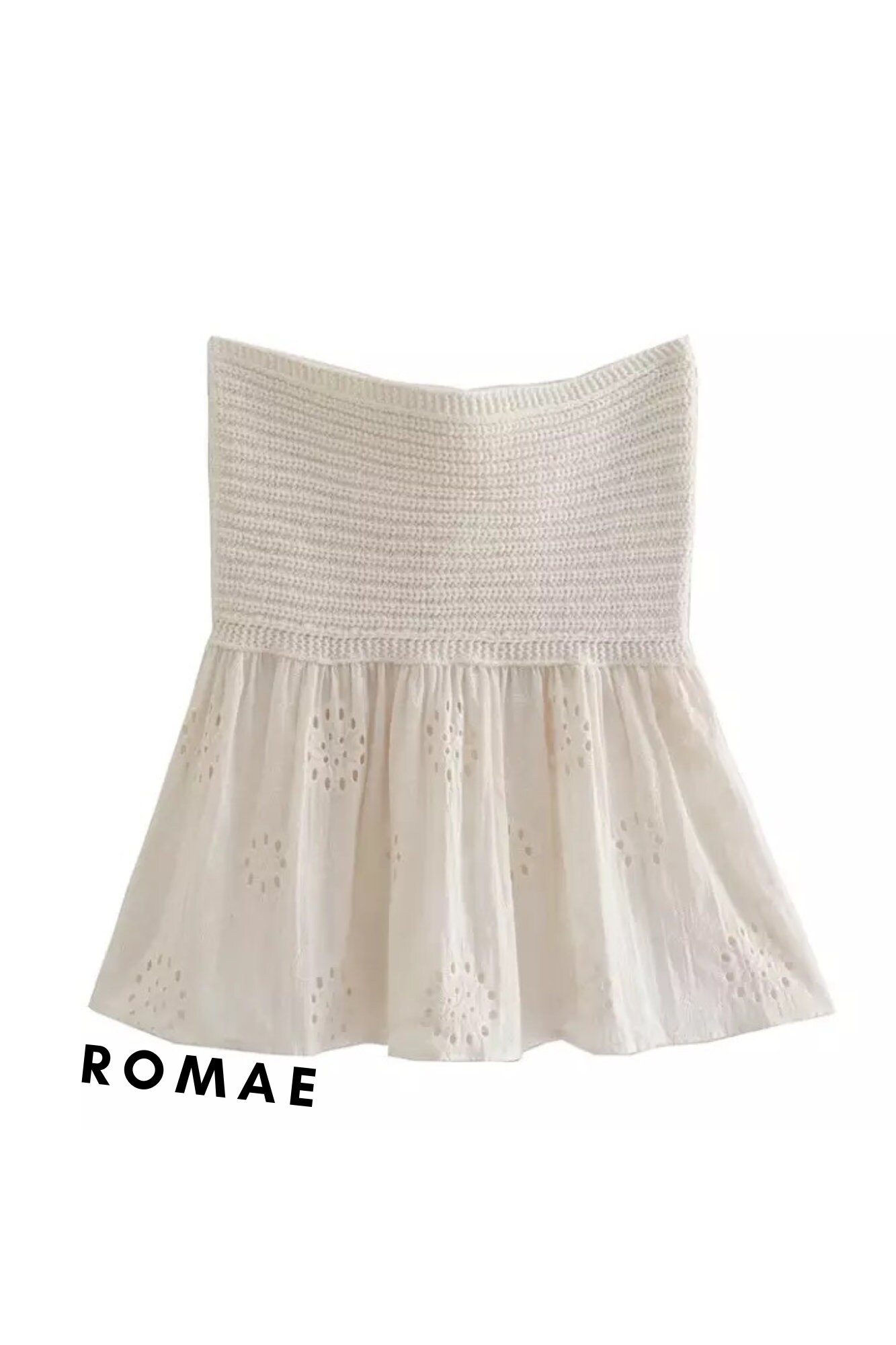 Short Sleeve Knit Top with Embroidery