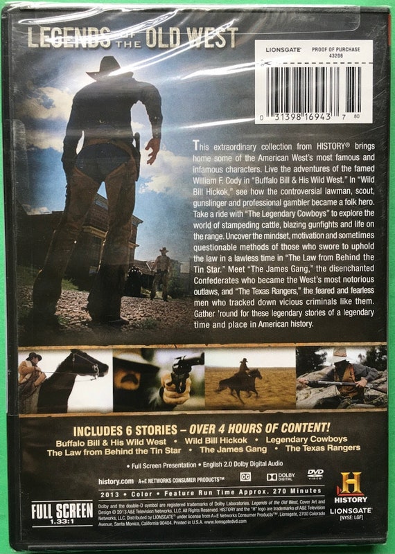 Legends of the Old West New 3 DVD Set Wild Bill Hickok Jesse James