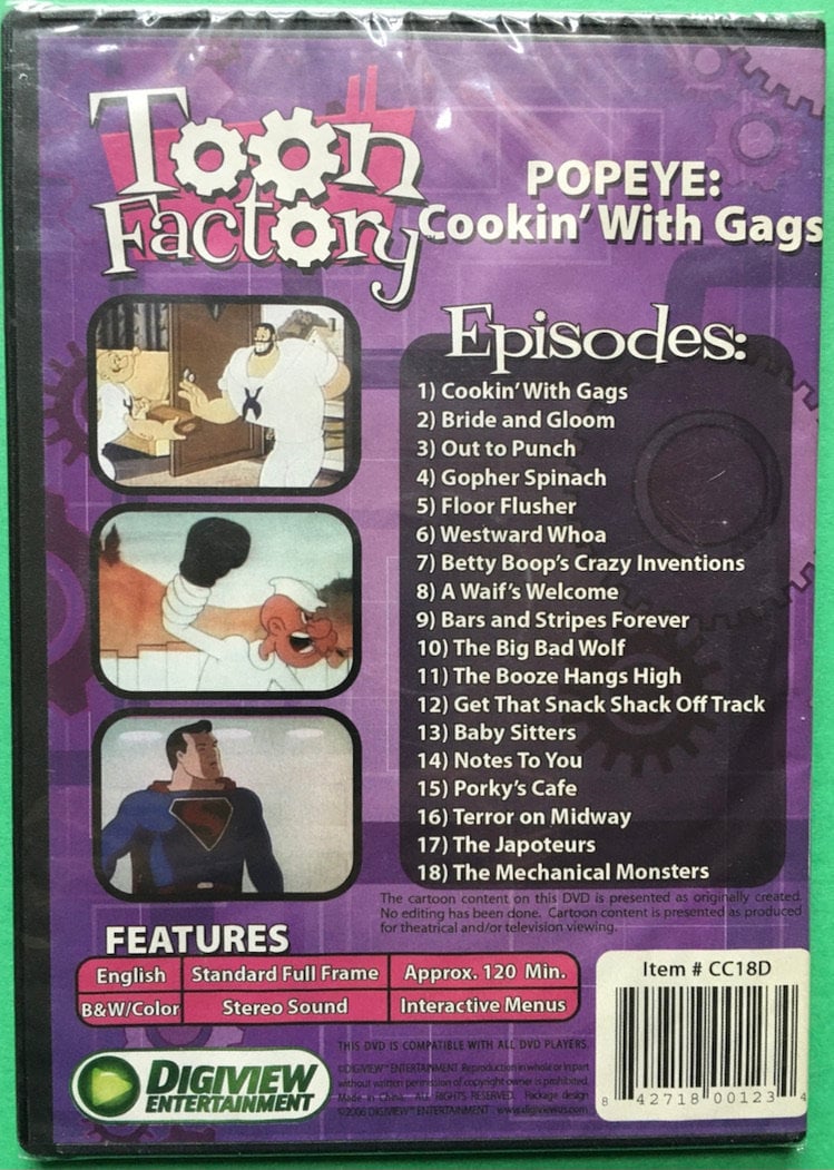 Toon Factory Popeye Cartoon Cookin' With Gags 18 Episodes - Etsy Toon Factory Popeye Cartoon Cookin' With Gags 18 Episodes - Etsy