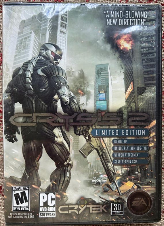 Crysis 2 Limited Edition 3D Compatible New Sealed PC DVD-ROM 2011