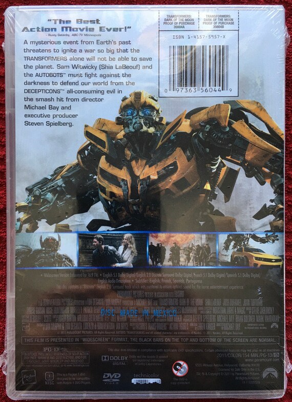 Transformers the Dark of the Moon DVD Shia Labeouf Sealed New - Etsy
