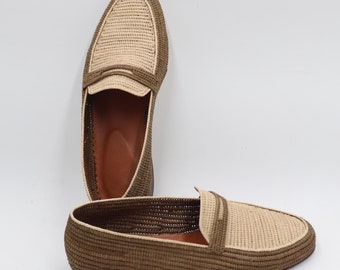 Handcrafted Men’s Derby Shoes - Raffia wedding Dress Shoes