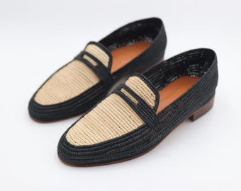 Handgefertigte Raffia Loafers Men - Besondere Hochzeitsschuhe für Männer
