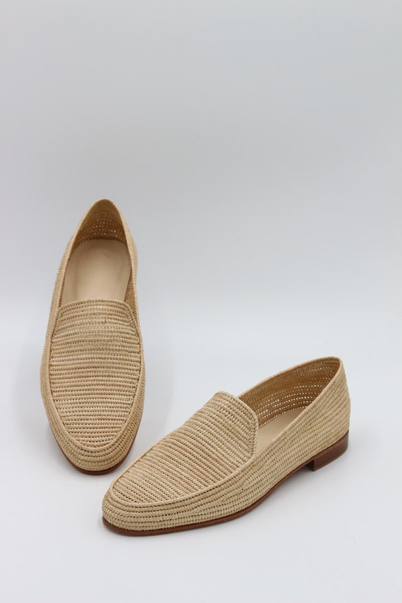 Handmade Moroccan Raffia Loafers - Men's Wedding Shoes