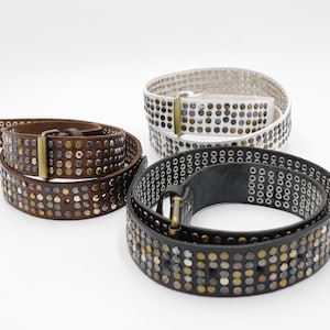 Vintage White Studded Belt - Etsy display picture 3