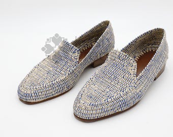 Handgefertigte Raffia Loafers - Herrenhochzeitsschuhe