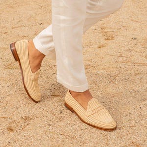 Wedding Raffia Shoes Men, Moroccan Raffia Shoes, Raffia Loafers for Men, Handmade Raffia Loafers, Premium Raffia Loafers, Men’s Raffia Shoes unique gift for your father, grandfather, or a special friend raffia moccasins are perfect  stylish new pair