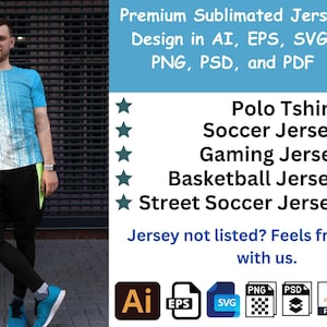 Premium Jersey Sublimation AI Psd Png Svg Eps Pdf with Template and Mockup *LIMITED STOCK