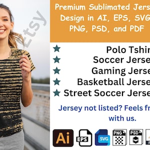 Premium Jersey Sublimation AI Psd Png Svg Eps Pdf with Template and Mockup *LIMITED STOCK