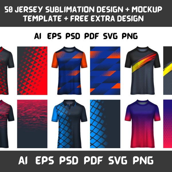 50+ Jersey Sublimation AI Corel Draw Psd Png Svg Eps Pdf with Template and Mockup + Extra Design *LIMITED STOCK