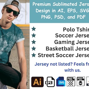 Premium Jersey Sublimation AI Psd Png Svg Eps Pdf with Template and Mockup *LIMITED STOCK