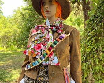 Mad Hatter Costume, Custom Sizes Available, Wonderland, Through the Looking Glass, Costplay, Masquerade, Festival Costume