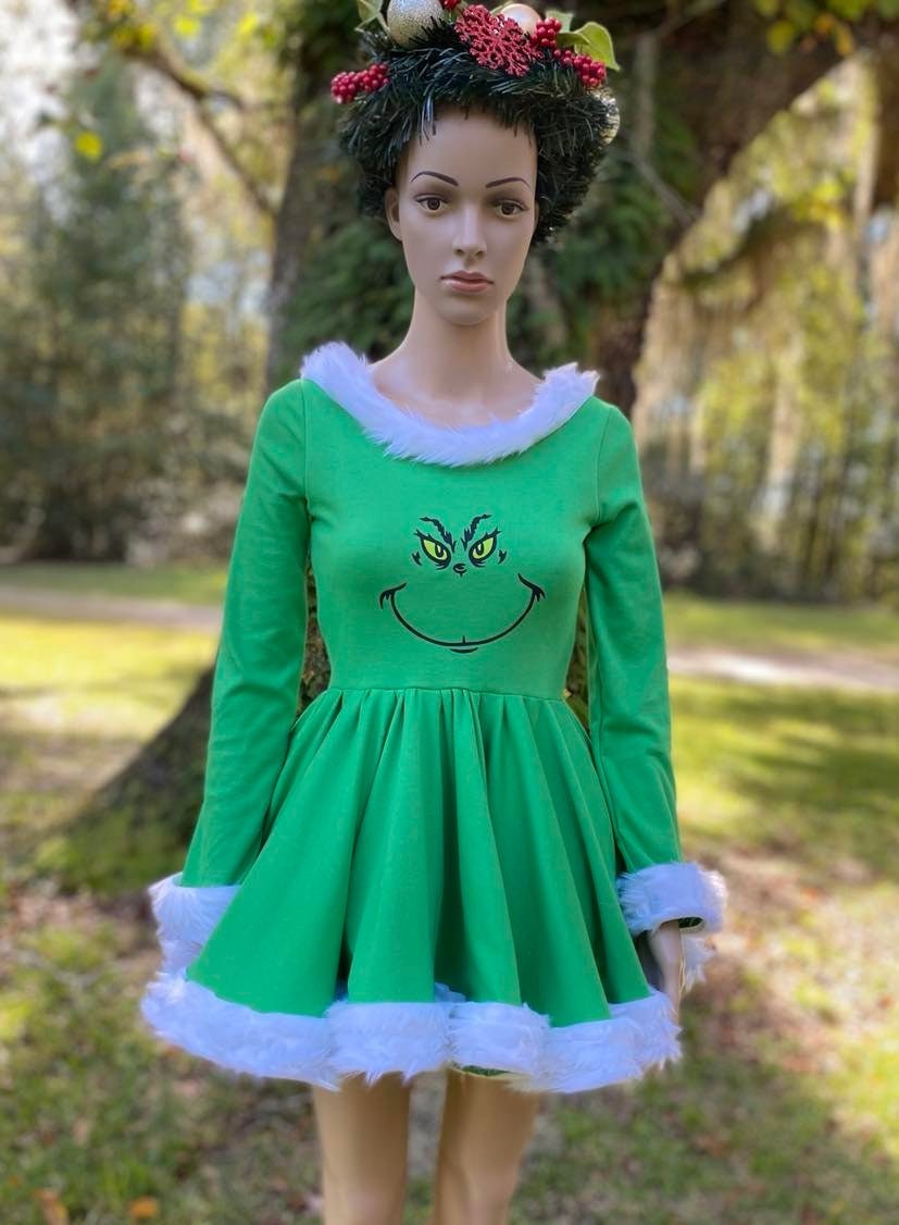 Grinch Christmas Dress, Cosplay, Party Costume, Holiday Outfit, Women Size  2-20 - Etsy
