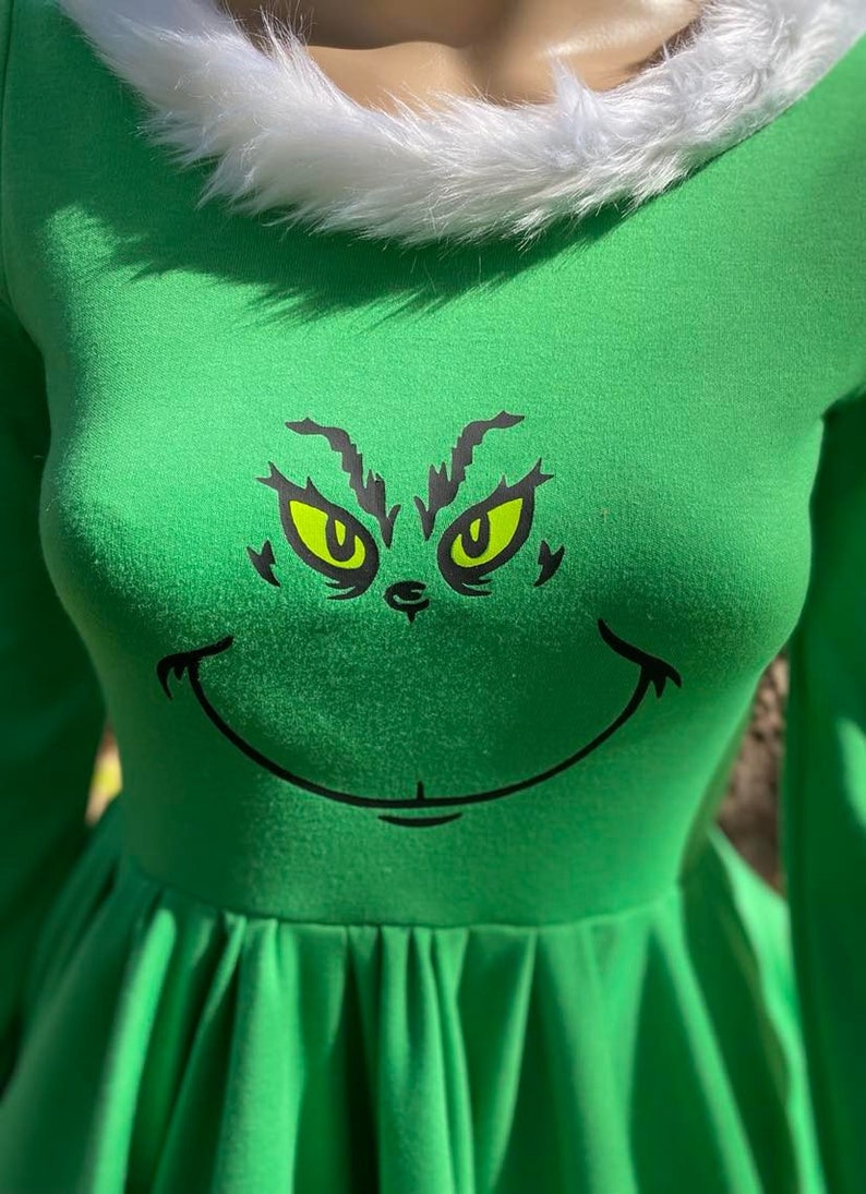 Grinch Christmas Dress, Cosplay, Party Costume, Holiday Outfit, Women ...