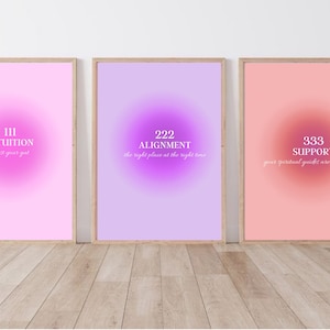 Angel Numbers Wall Art, Intuition, Support, Alignment, 111 222 333, simple and spiritual, A1-A4 digital prints